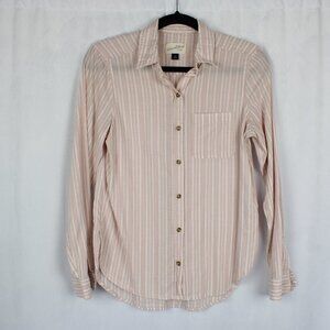 Pink & White Button Up Shirt